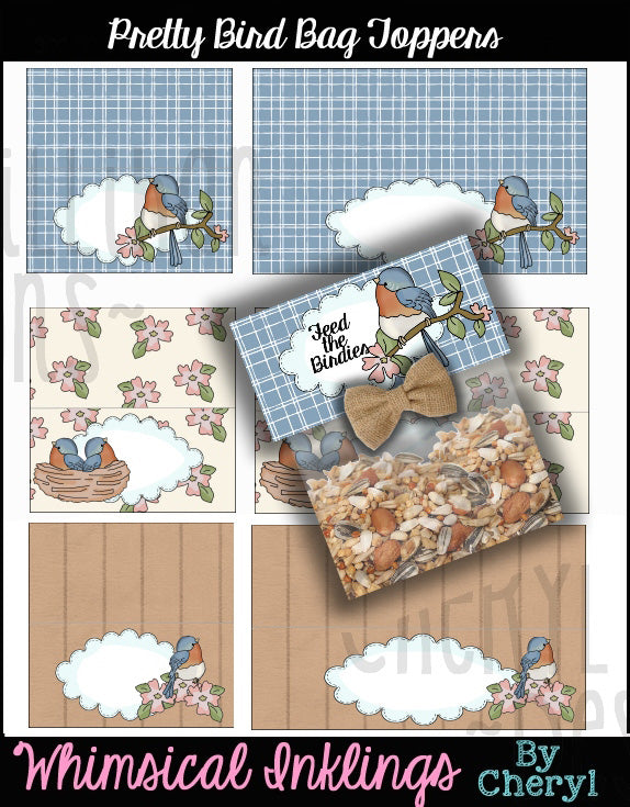 Graziosi uccellini... Toppers per borse