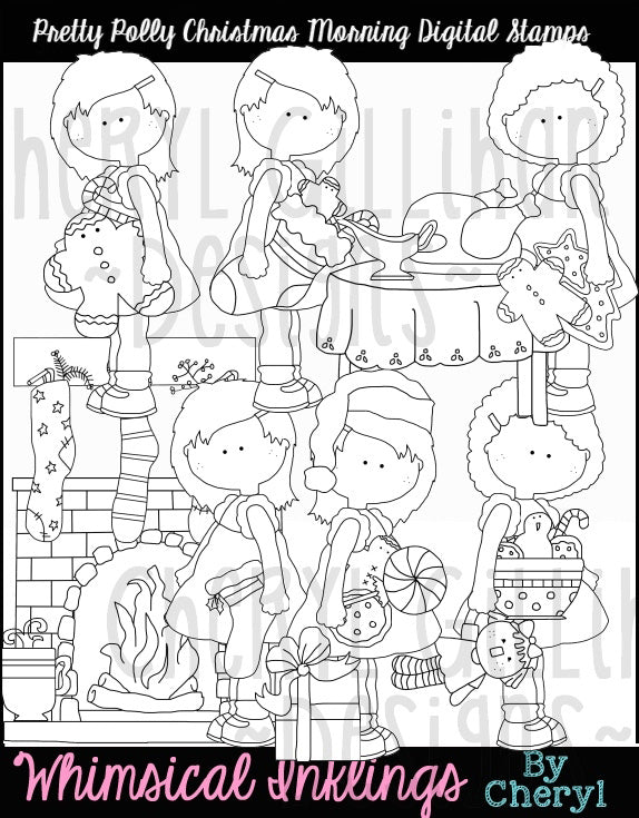 Pretty Polly Christmas Morning... Francobolli digitali