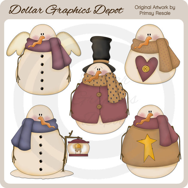 Pupazzi di neve primitivi - ClipArt