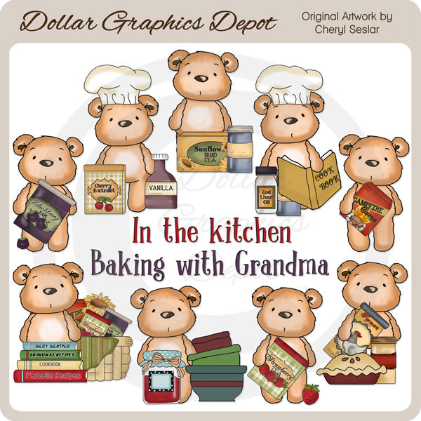 Orsetto grassoccio in cucina - ClipArt - Esclusiva DCS