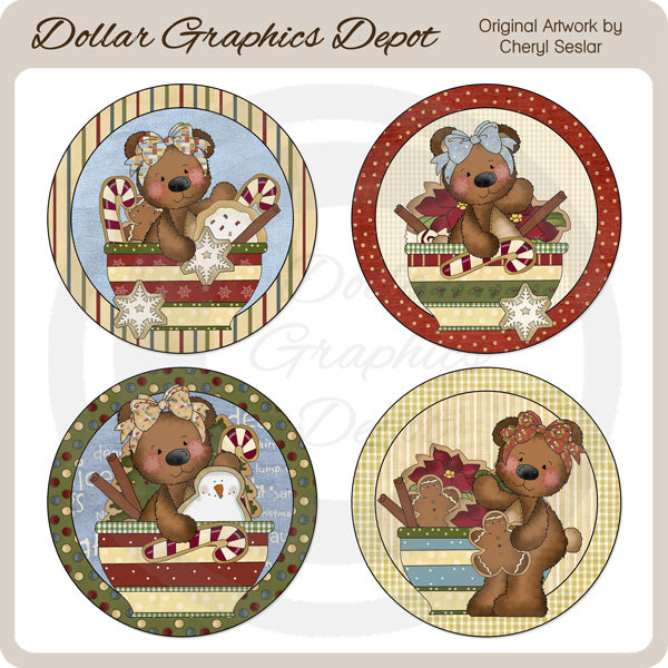 Raggedy Bears Christmas Bowls - Jiffy Pop Covers