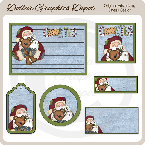 Raggedy Bears - Santa Tags and Labels