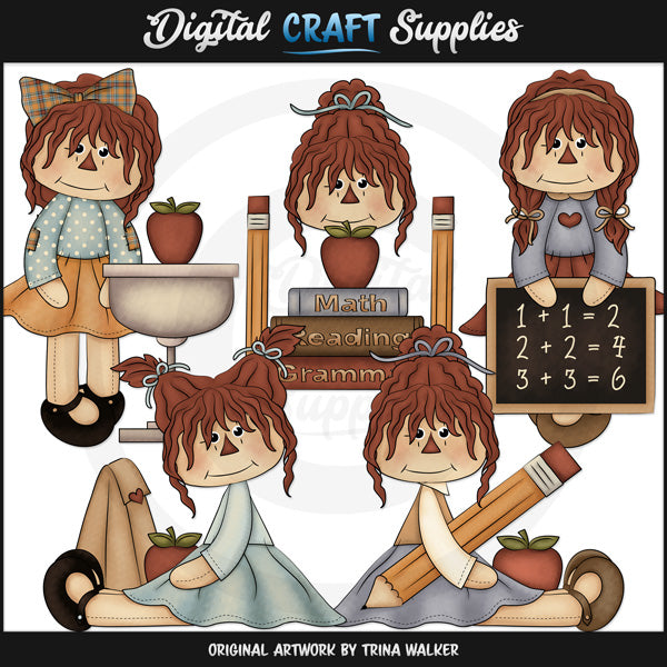 Niñas De La Escuela Andrajosas - Clipart