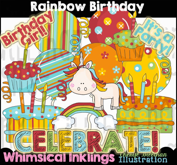 Cumpleaños arcoíris... Colección gráfica