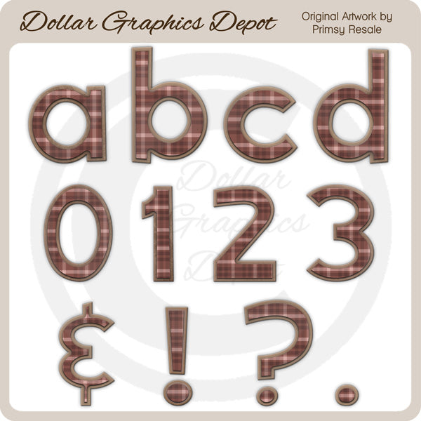 Red Plaid Alphas - Clip Art