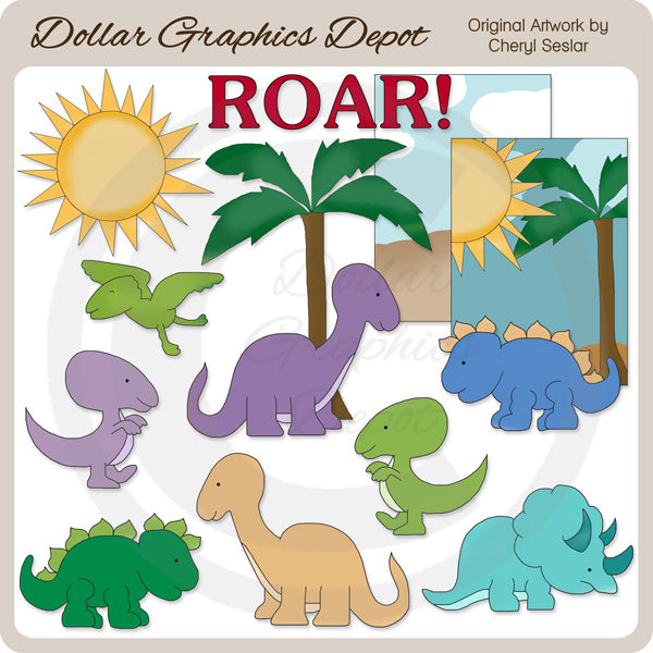 Dinosaurio Rugido - Clipart