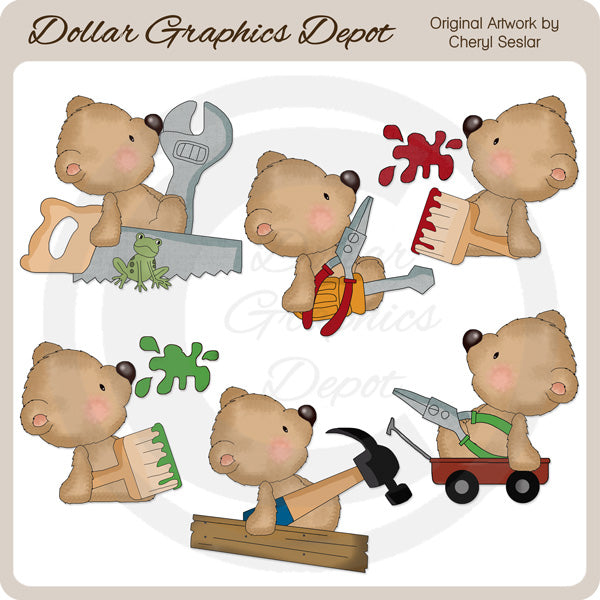 Sampson Bear - Il piccolo aiutante di papà - ClipArt