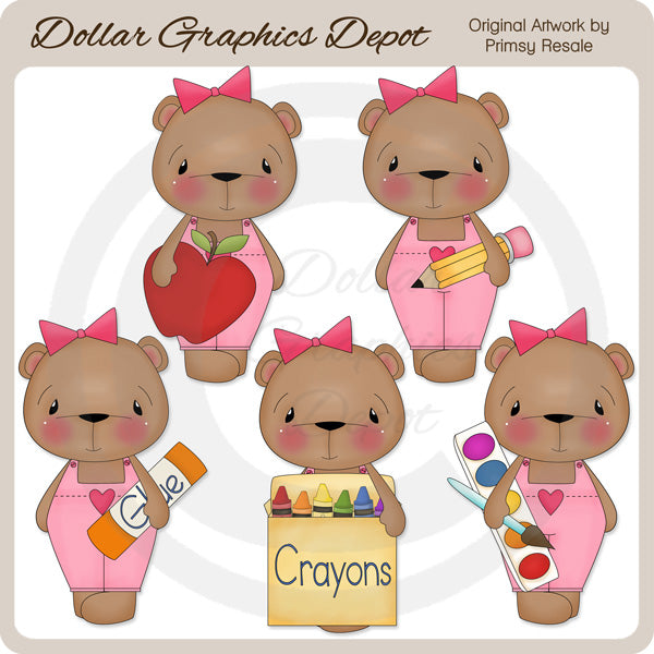 Orsi della scuola - Ragazze - ClipArt