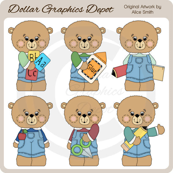 Orsetti scolastici 1 - ClipArt - Esclusiva DCS