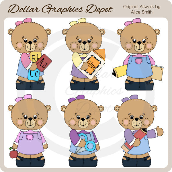 Orsetti scolastici 2 - ClipArt - Esclusiva DCS