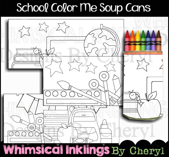 Etiquetas para latas de sopa escolar... Coloréame (WI)