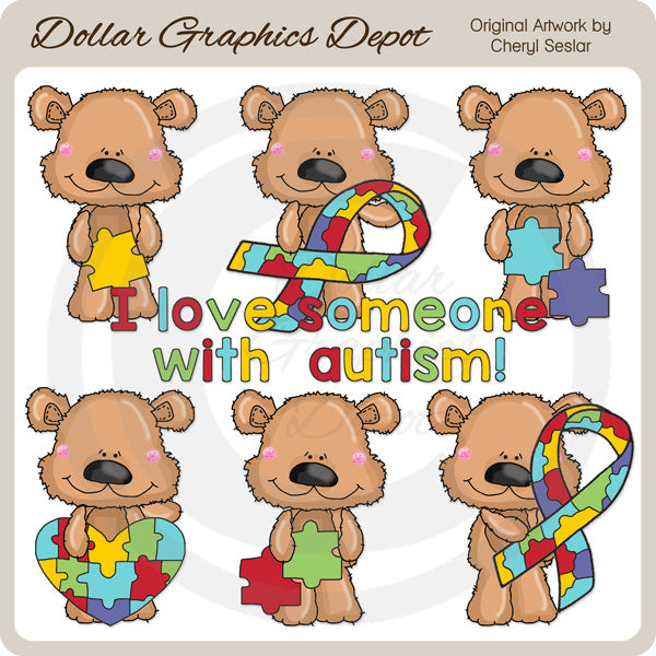 Orso trasandato - Autismo - ClipArt