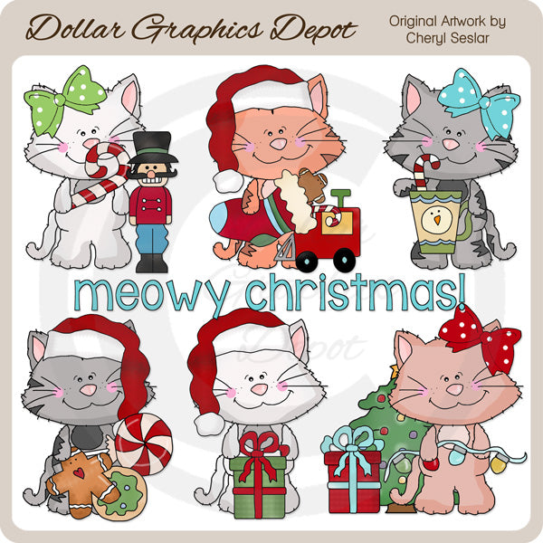 Gato Desaliñado - Navidad - Clipart