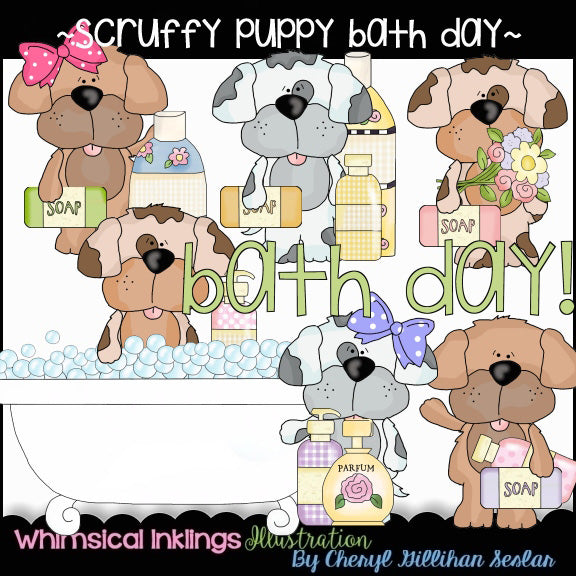 Cachorro desaliñado... Cachorros del día del baño