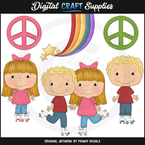Amici pattinatori - ClipArt