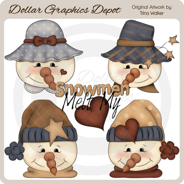 Caras De Nieve 1 - Clipart