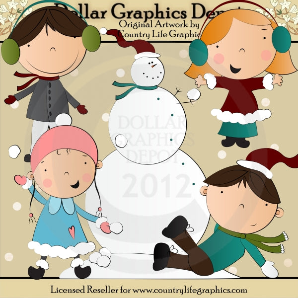Snowball Kids 1 - Clip Art
