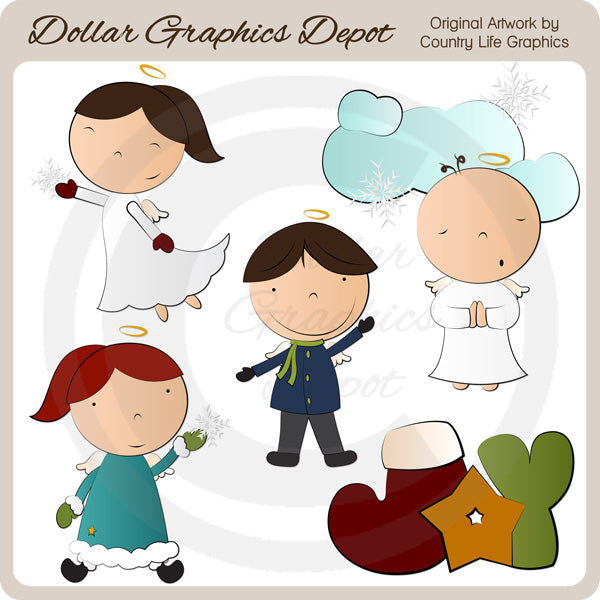 Snowflake Angels 1 - Clip Art