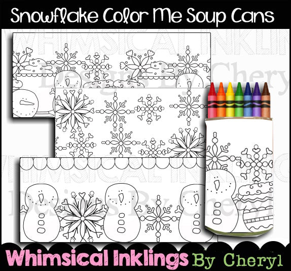 Snowflake Soup Can Labels...Color Me (WI)