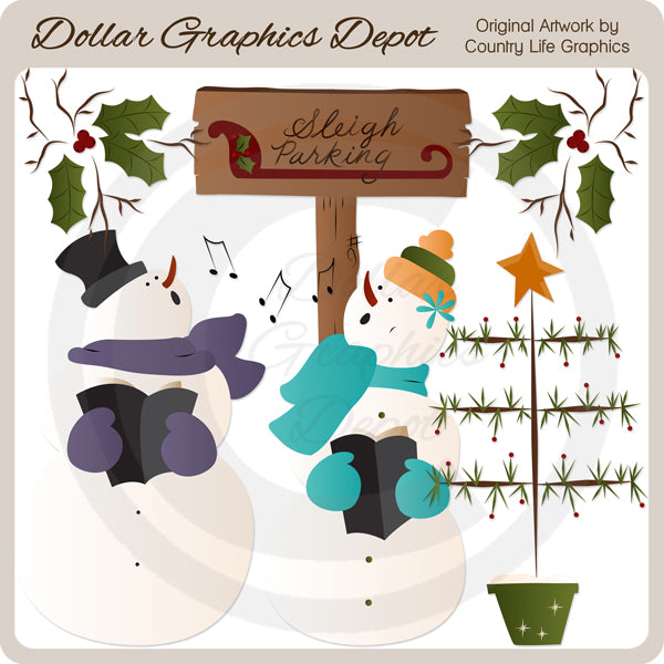 Canti natalizi del pupazzo di neve - ClipArt