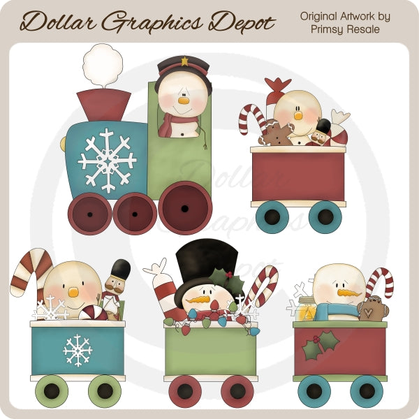Treno del pupazzo di neve - ClipArt