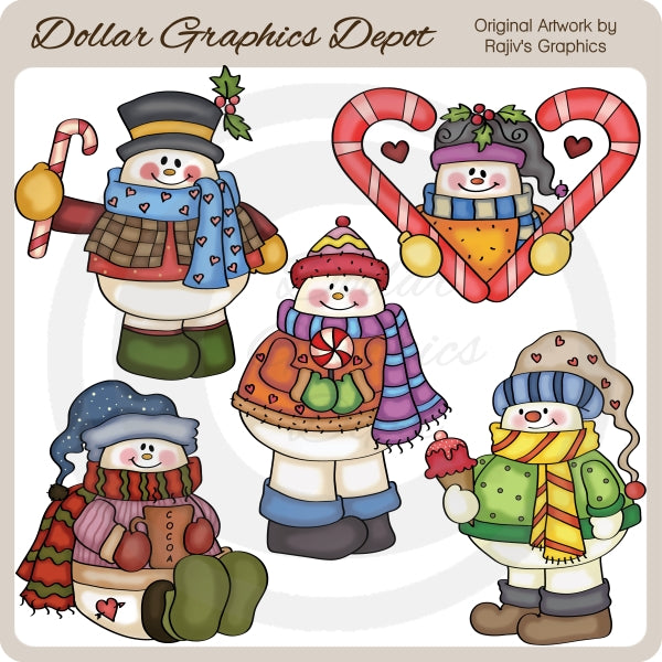 Golosinas De Muñeco De Nieve - Clipart