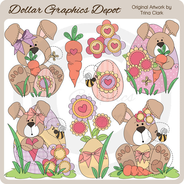 Coniglietti primaverili - ClipArt
