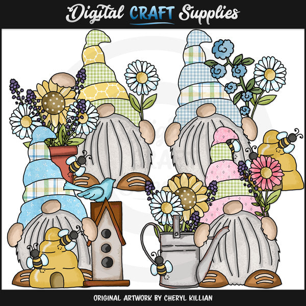 Gnomi primaverili - Clip Art - Esclusiva DCS