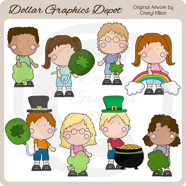 Bambini del giorno di San Patrizio 1 - ClipArt