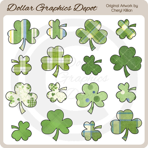 Quadrifogli del giorno di San Patrizio - ClipArt