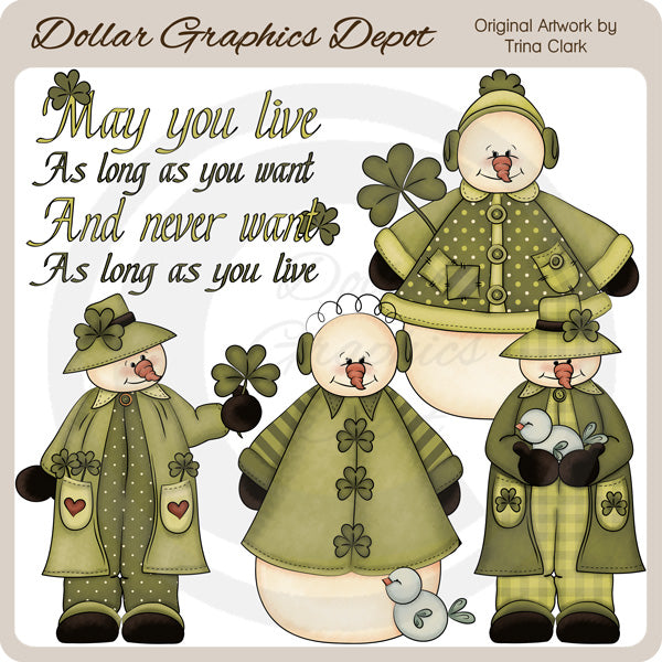 Muñecos de nieve de St. Patty - Clipart