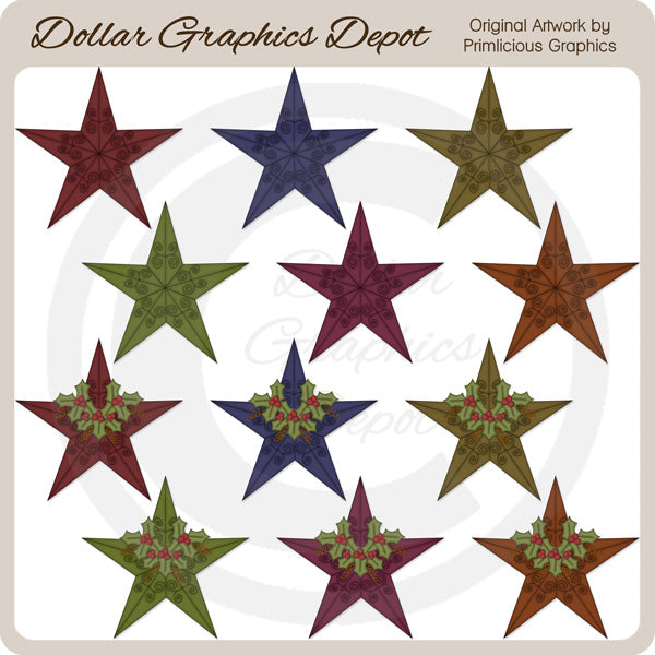 Adornos De Estrellas - Clipart