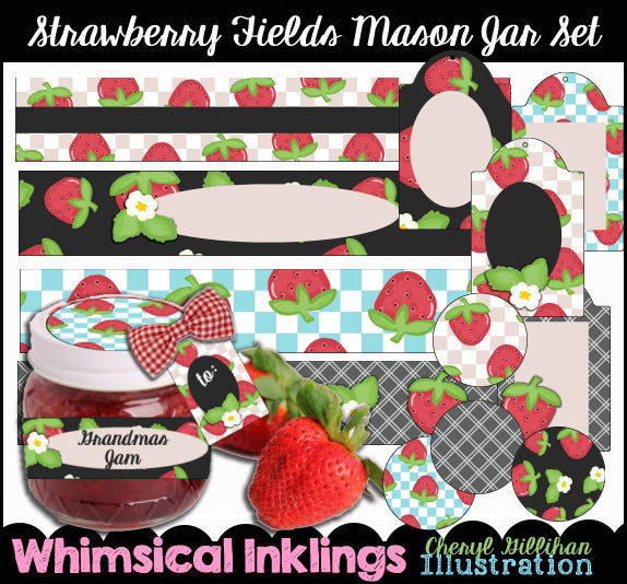 Strawberry Fields_Mason Jar Set