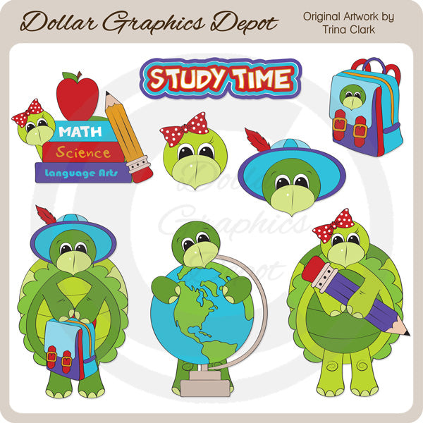 Tortugas De Tiempo De Estudio - Clipart