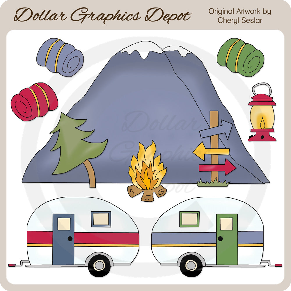 Viaje De Campamento De Verano - Clipart
