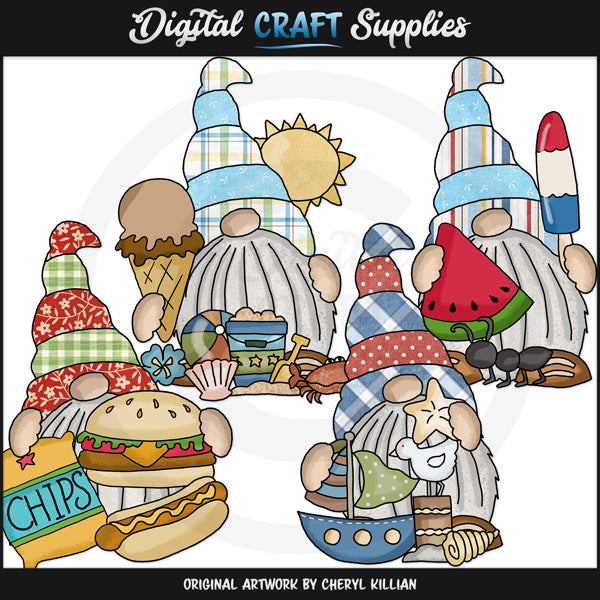 Summer Gnomes - Clip Art - DCS Exclusive