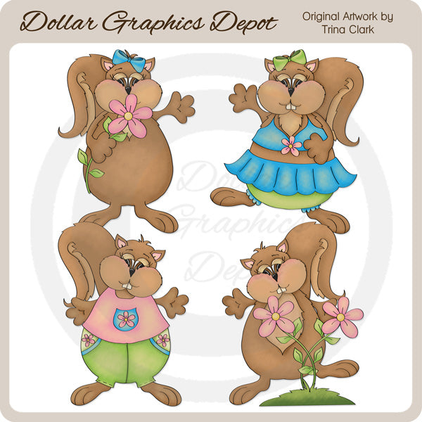 Ardillas De Verano - Clipart