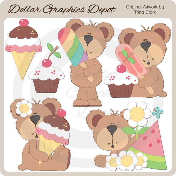 Orsi del dolcetto estivo - ClipArt