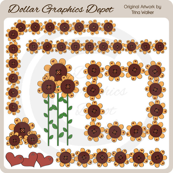 Elementos De Girasol - Clipart