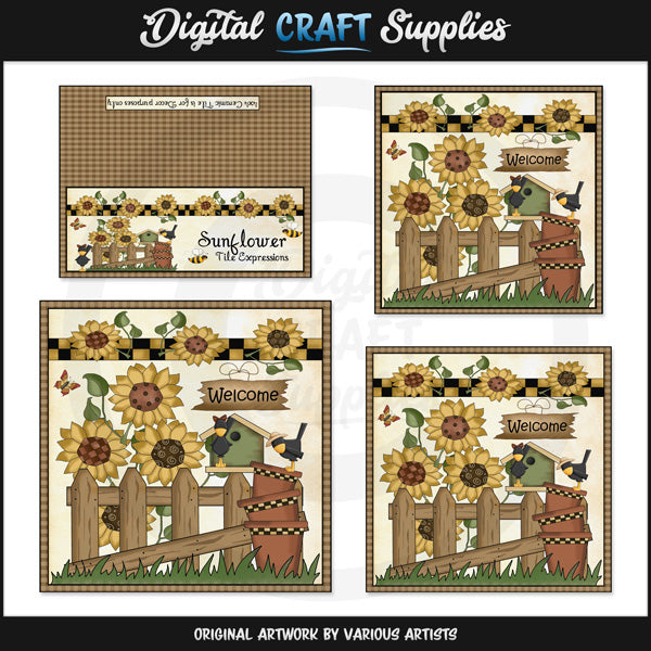 Sunflower - Glass Block and Tile Set - DCS Exclusive