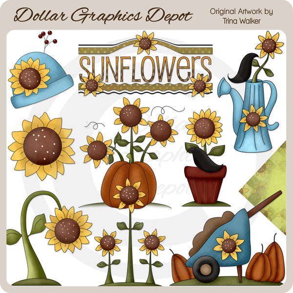 Cosecha De Girasol - Clipart