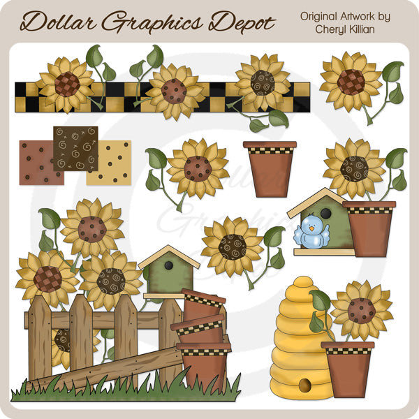 Sunflower Wishes - Clip Art
