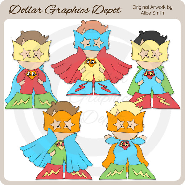 Chicos Superhéroe - Clipart