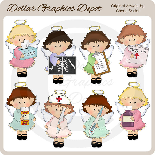 Sweet Angels - Get Well - Clip Art