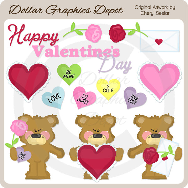 Dulces Osos De San Valentín 1 - Clipart