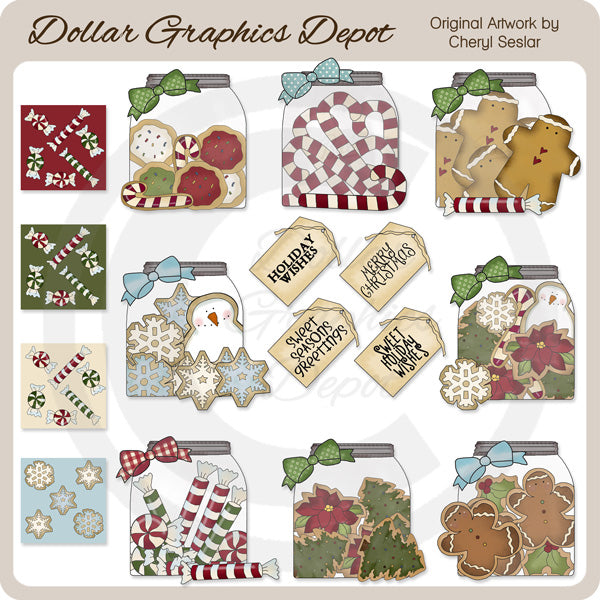 Dolci Auguri Vasi Di Natale - ClipArt