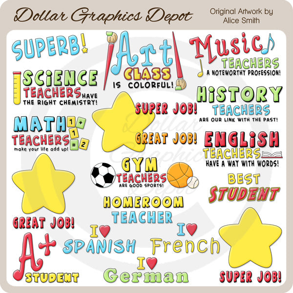 Teacher Word Art - Clip Art