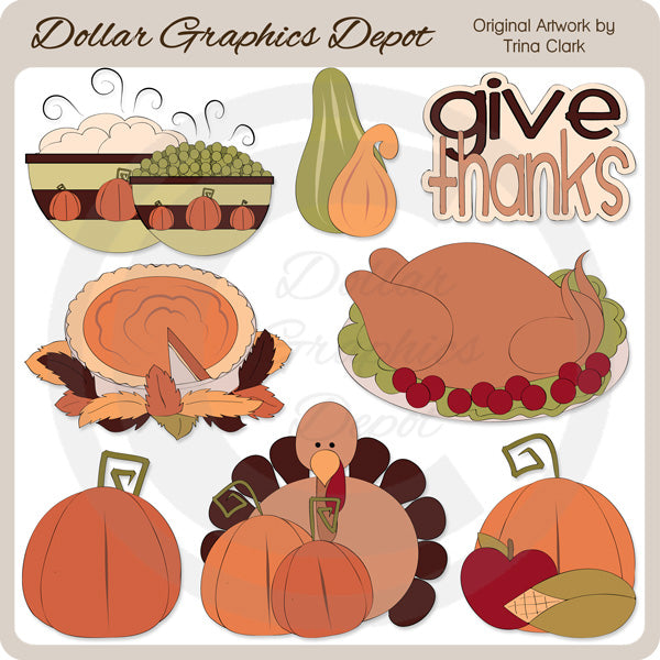 Cena De Acción De Gracias - Clipart
