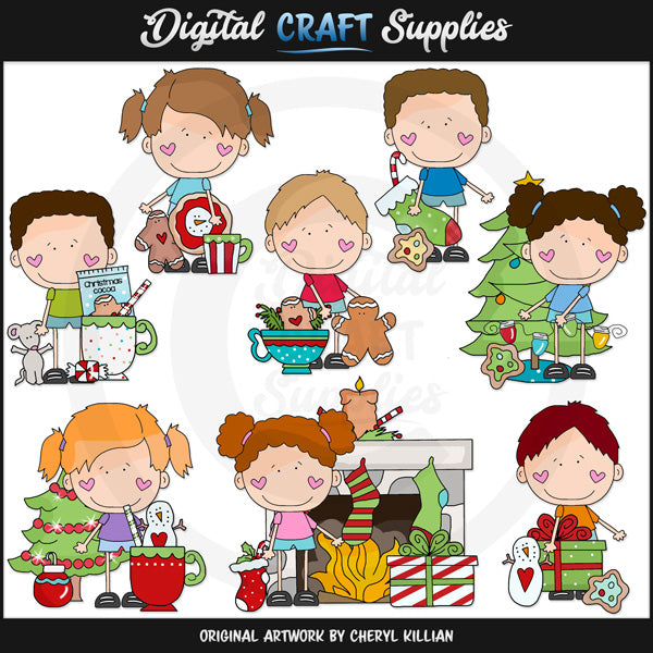 The Stick Kids - Christmas Morning - Clip Art