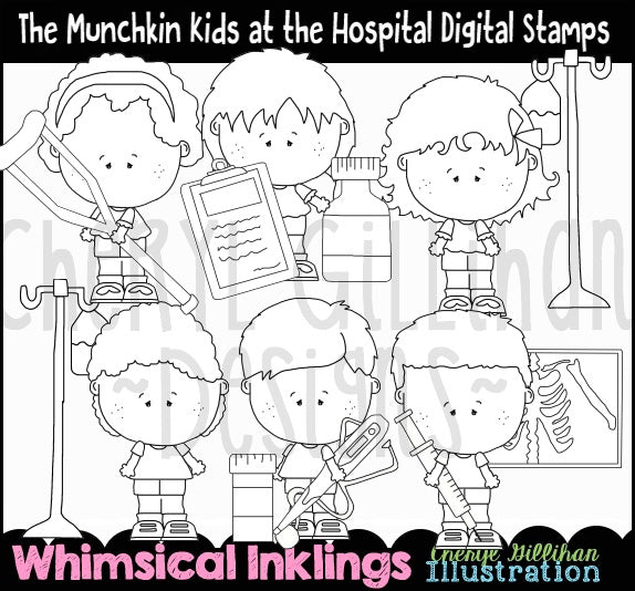 I bambini Munchkin all'ospedale...timbri digitali